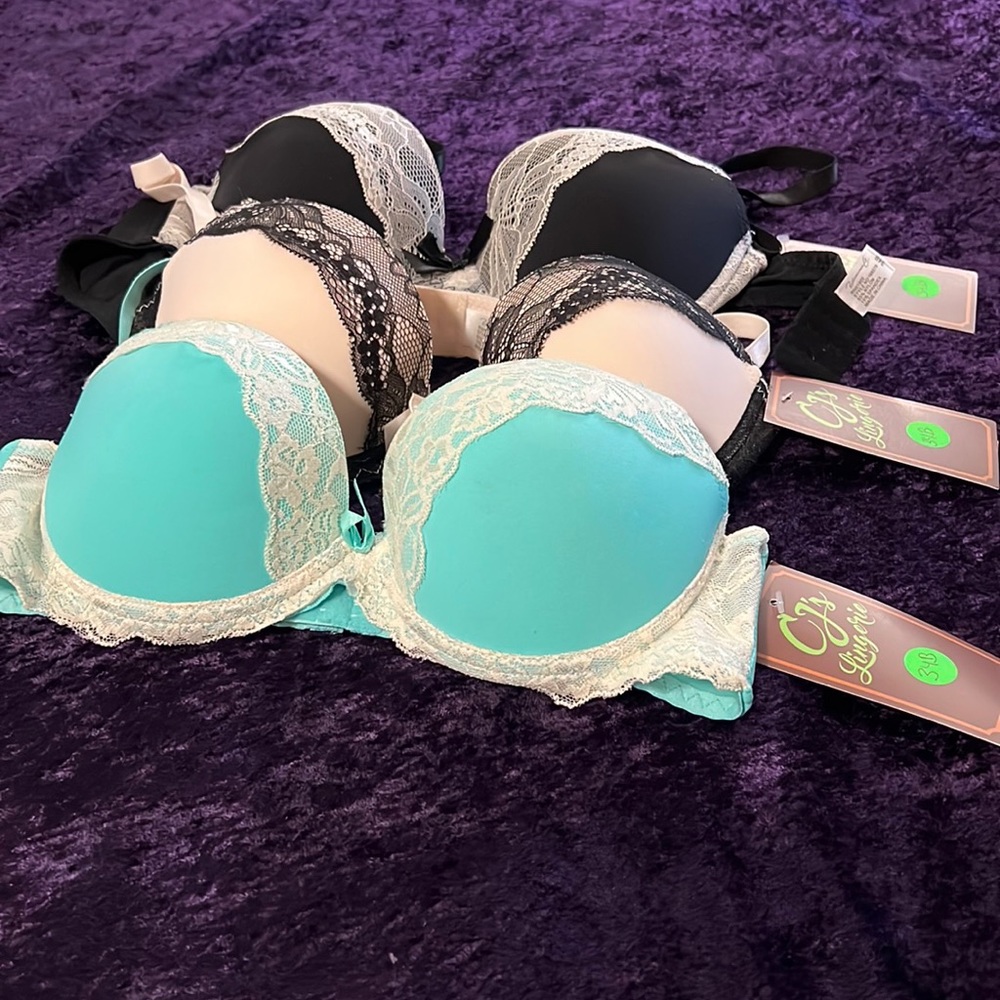 3/$18 Youmita Lace Overlay Bras New Size 34B